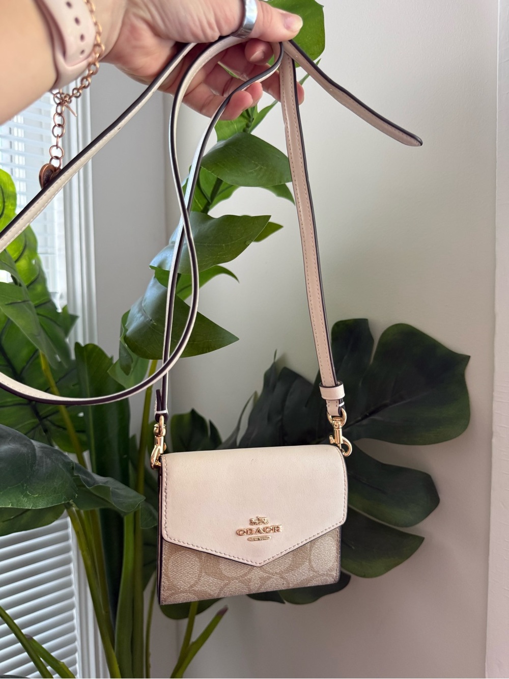 Coach Chalk and Signature Canvas Small Crossbody Bag